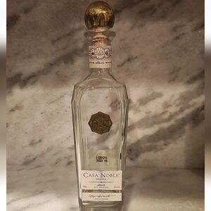 Casa Noble Añejo Tequila Bottle - Clear with Gold Accents Empty Bottle